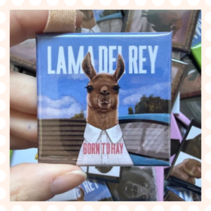 Przypinka 50x50mm Lama del Rey