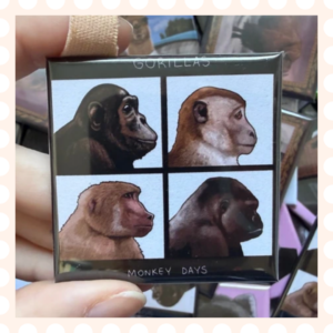Przypinka 50x50mm Gorillas