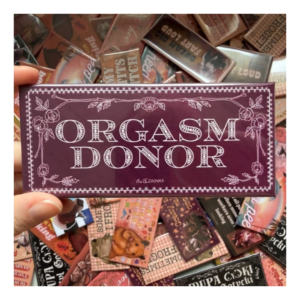 Przypinka 54×120 mm Orgasm donor