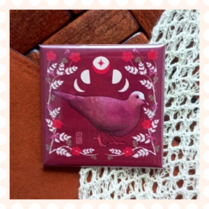 Przypinka 50×50 mm Błyskotek białoczelny