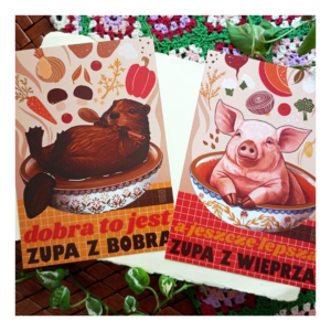 Zestaw plakatów Zupa z bobra i Zupa z wieprza