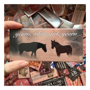 Przypinka 54×120 mm Yearn, white girl, yearn