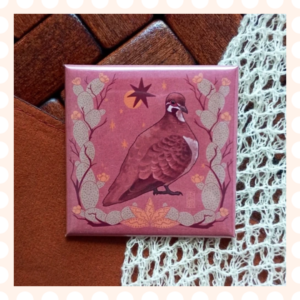 Przypinka 50×50 mm Aborygenek wąsaty