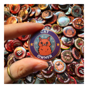 Przypinka 32 mm Cat Owner