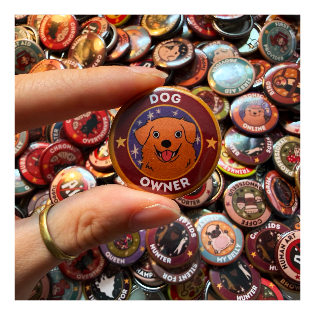 Przypinka 32 mm Dog Owner - obrazek 2