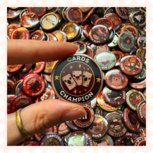 Przypinka 32 mm Cards Champion