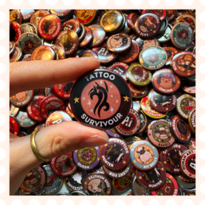 Przypinka 32 mm Tattoo Survivour
