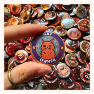 Przypinka 32 mm Cat Owner