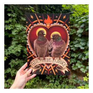 Plakat Give pigeons a chance